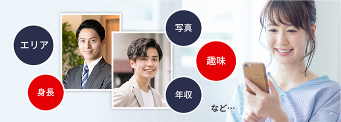 エリア、身長、写真、趣味、年収など・・・